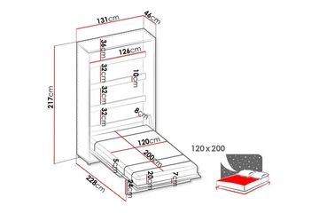 Grianan Sängskåp 120x200 cm - Beige - Möbler - Säng - Gästsäng & extrasäng - Sängskåp