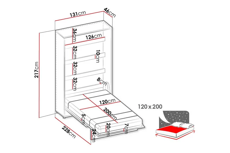 Grianan Sängskåp 120x200 cm - Beige - Möbler - Säng - Gästsäng & extrasäng - Sängskåp