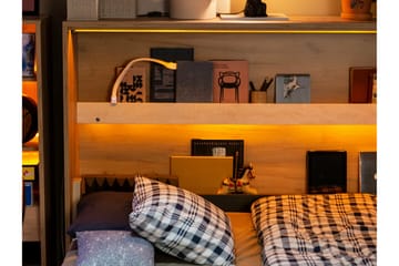 Grianan Sängskåp 120x200 cm - Grå - Möbler - Säng - Gästsäng & extrasäng - Sängskåp