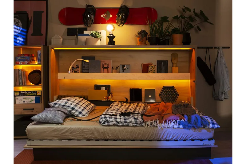 Grianan Sängskåp 120x200 cm Grey - Möbler - Säng - Gästsäng & extrasäng - Sängskåp