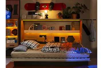 Grianan Sängskåp 120x200 cm Grey - Möbler - Säng - Gästsäng & extrasäng - Sängskåp