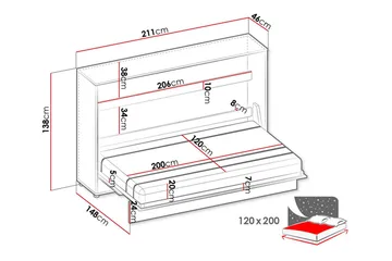 Grianan Sängskåp 120x200 cm Grey - Möbler - Säng - Gästsäng & extrasäng - Sängskåp