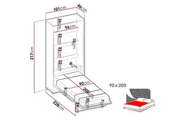Grianan Sängskåp 90x200 cm - Beige - Möbler - Säng - Gästsäng & extrasäng - Sängskåp