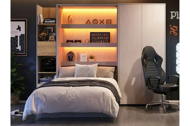 Grianan Sängskåp 90x200 cm beige - Möbler - Säng - Gästsäng & extrasäng - Sängskåp