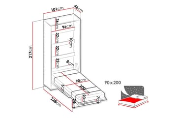 Grianan Sängskåp 90x200 cm beige - Möbler - Säng - Gästsäng & extrasäng - Sängskåp