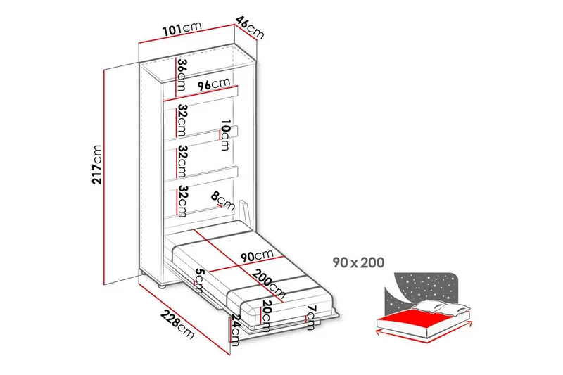 Grianan Sängskåp 90x200 cm beige - Möbler - Säng - Gästsäng & extrasäng - Sängskåp