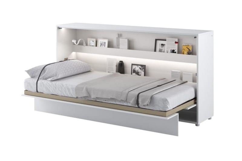 Sängskåp 90x200 cm Horisontellt Vit - Bed Concept - Sängskåp