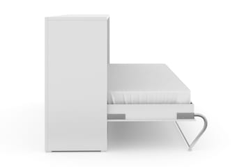 Sängskåp Solid 90x200 Horisontellt - Vit Högglans - Möbler - Säng - Gästsäng & extrasäng - Sängskåp