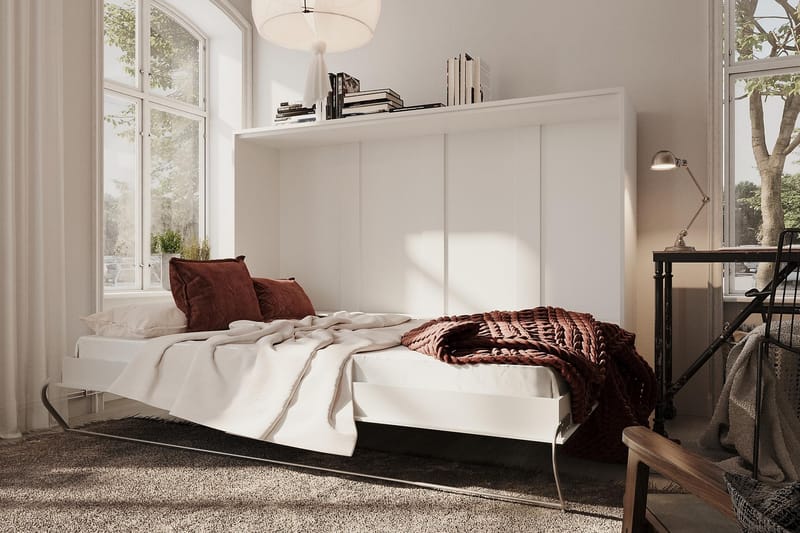 Sängskåp Solid 90x200 Horisontellt - Vit - Möbler - Säng - Gästsäng & extrasäng - Sängskåp