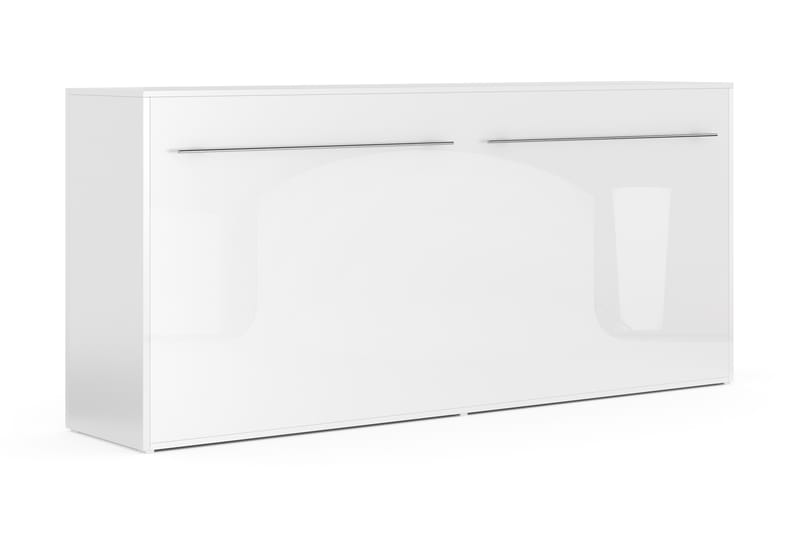 Sängskåp Solid Horisontellt 90x200 Inkl Madrass Basic - Vit Högglans - Möbler - Säng - Gästsäng & extrasäng - Sängskåp