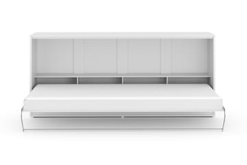 Sängskåp Solid Horisontellt 90x200 Inkl Madrass Basic - Vit Högglans - Möbler - Säng - Gästsäng & extrasäng - Sängskåp
