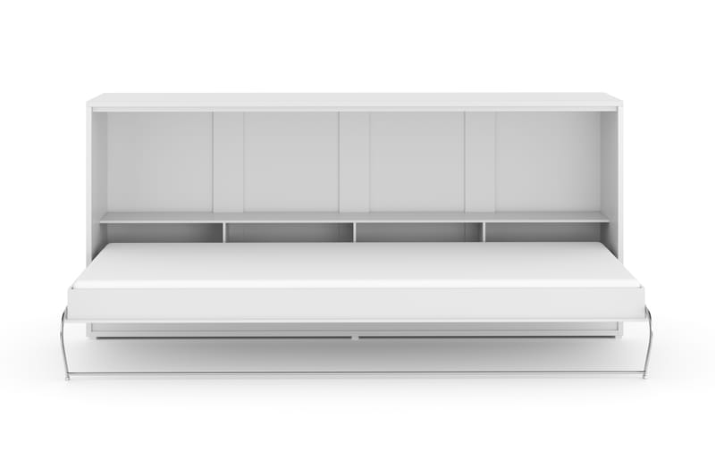 Sängskåp Solid Horisontellt 90x200 Inkl Madrass Basic - Vit Högglans - Möbler - Säng - Gästsäng & extrasäng - Sängskåp
