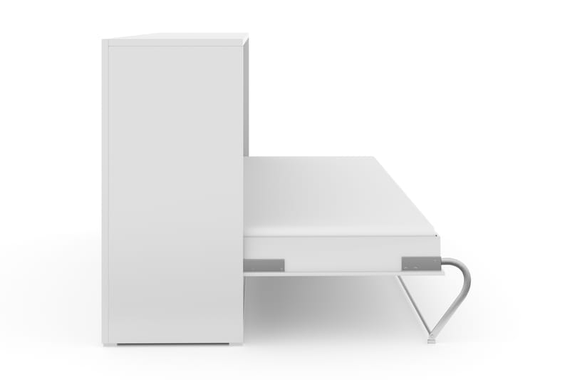 Sängskåp Solid Horisontellt 90x200 Inkl Madrass Basic - Vit Högglans - Möbler - Säng - Gästsäng & extrasäng - Sängskåp