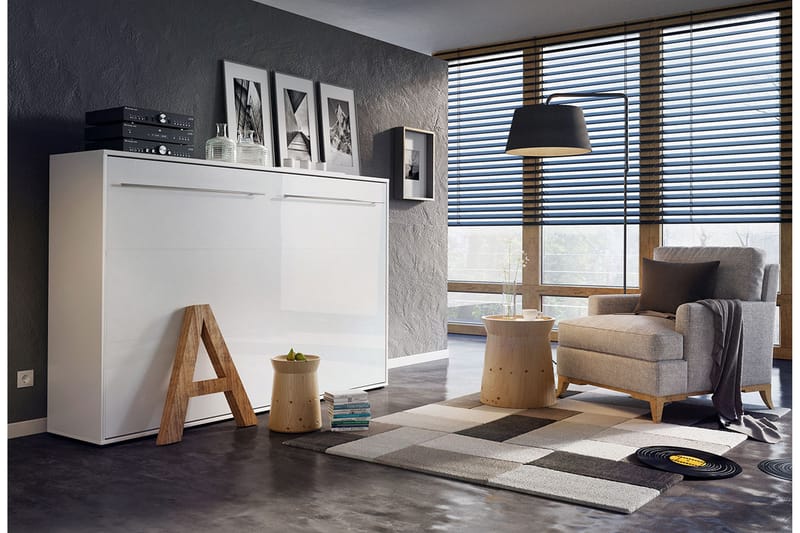 Sängskåp Storli 215x177x158 cm - Beige/Grå/Vit - Möbler - Säng - Gästsäng & extrasäng - Sängskåp