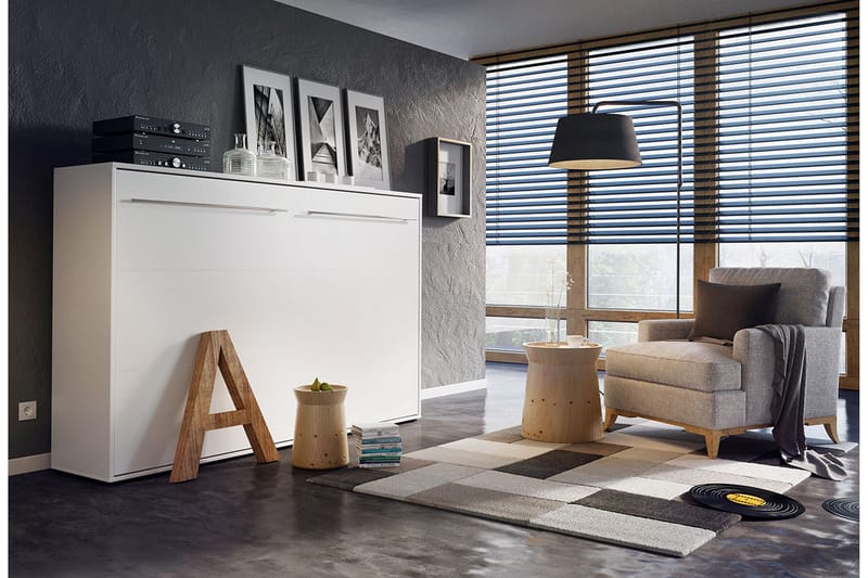 Sängskåp Storli 215x177x158 cm - Vit - Möbler - Säng - Gästsäng & extrasäng - Sängskåp