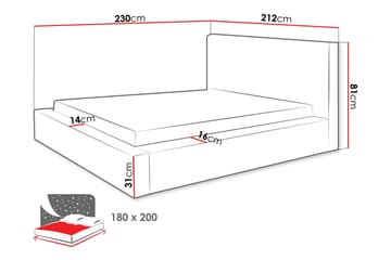 Gadi Sängram 180x200 cm - Gul - Möbler - Säng - Sängram & sängstomme