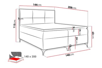 Galtebol Sängpaket Kontinentalsäng 140x200 cm - Blå - Möbler - Säng - Kontinentalsäng