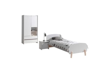 Garderob med säng nattduksbord Kiddy - Möbler - Säng - Möbelset för sovrum