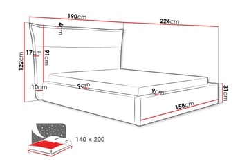 Gare Sängram 140x200 cm - Svart - Möbler - Säng - Sängram & sängstomme