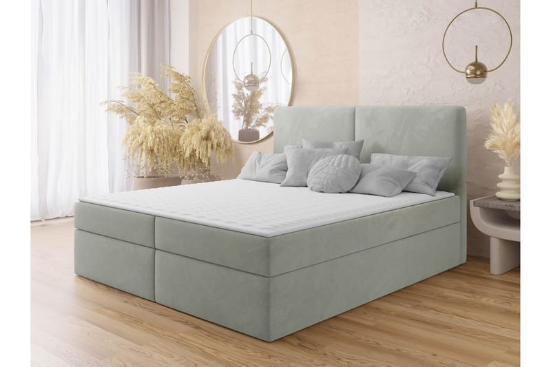 Garris Sängpaket Kontinentalsäng 160x200 cm - Ljusgrå - Möbler - Säng - Kontinentalsäng