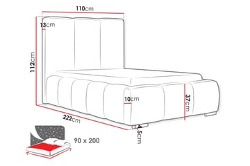 Gioia Sängram med Förvaring 90x200 cm - Blå - Möbler - Säng - Sängram & sängstomme