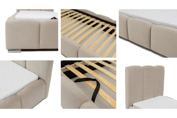Gioia Sängram med Förvaring 90x200 cm - Grå - Möbler - Säng - Sängram & sängstomme