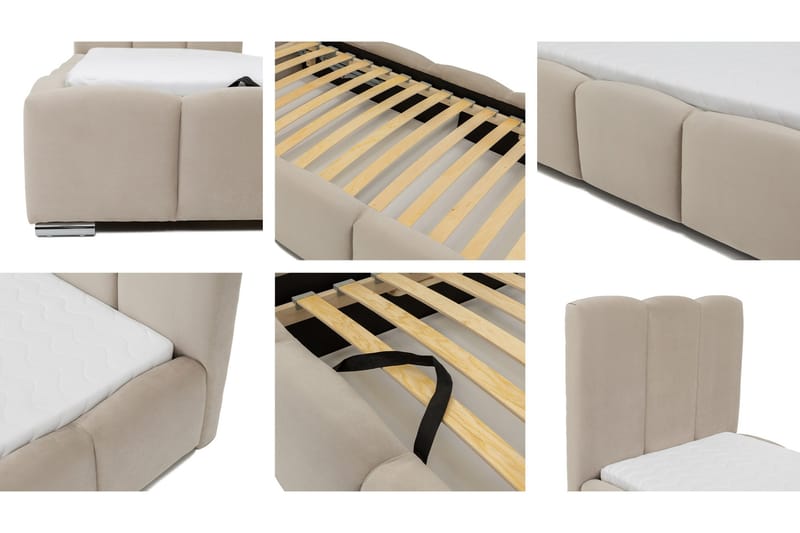 Gioia Sängram med Förvaring 90x200 cm - Grå - Möbler - Säng - Sängram & sängstomme