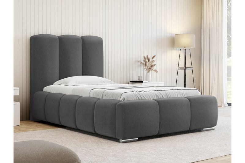 Gioia Sängram med Förvaring 90x200 cm - Gr å - Möbler - Säng - Sängram & sängstomme