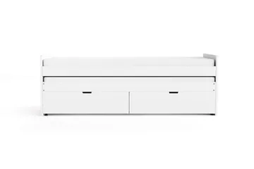 Granvik Sängram 90x200 cm utdragbar med extrasäng och förvaring inklusive 2 madrasser - Vit - Möbler - Säng - Sängram & sängstomme