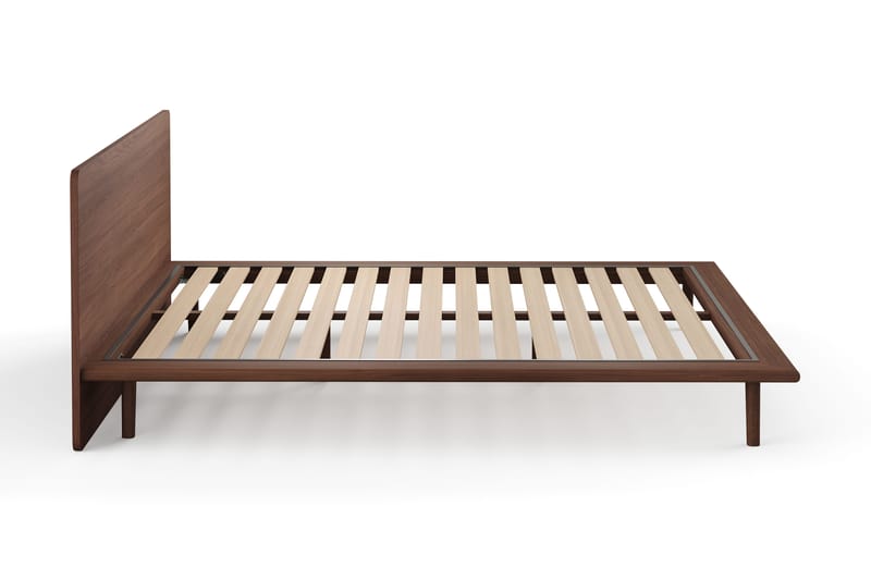 Gryning Sängram med Gavel 180x200 cm utan Madrass - Valnöt - Möbler - Säng - Sängram & sängstomme