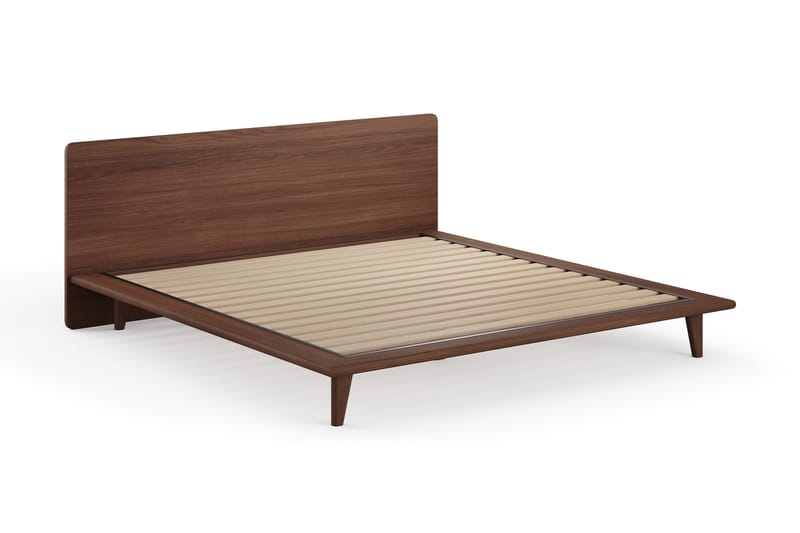 Gryning Sängram med Gavel 180x200 cm utan Madrass - Valnöt - Möbler - Säng - Sängram & sängstomme