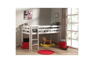 Halvhöjdssäng med skrivbord 4-dörrars skåp vägghylla och 2-dörrars skåp Pino - Möbler - Barnmöbler - Barnmöbelset