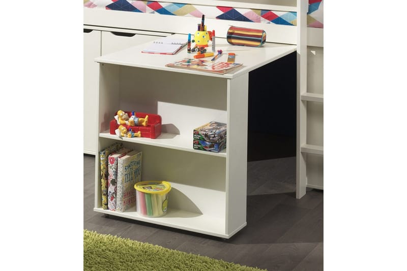 Halvhöjdssäng med skrivbord bokhylla 2-dörrars skåp och vägghylla Pino - Möbler - Barnmöbler - Barnmöbelset