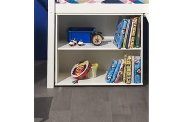 Halvhöjdssäng med skrivbord bokhylla 2-dörrars skåp och vägghylla Pino - Möbler - Barnmöbler - Barnmöbelset