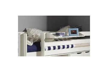 Halvhöjdssäng med skrivbord bokhylla och 4-dörrars skåp med vägghylla Pino - Möbler - Barnmöbler - Barnmöbelset