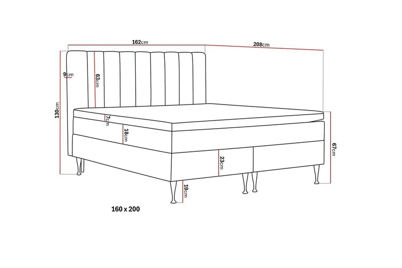 Hilton High Komplett Sängpaket 160x200 cm - Ljusbeige - Möbler - Säng - Kontinentalsäng