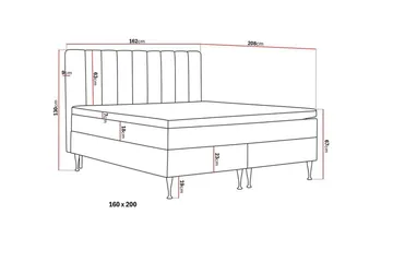 Hilton High Komplett Sängpaket 160x200 cm - Mörkgrå - Möbler - Säng - Kontinentalsäng