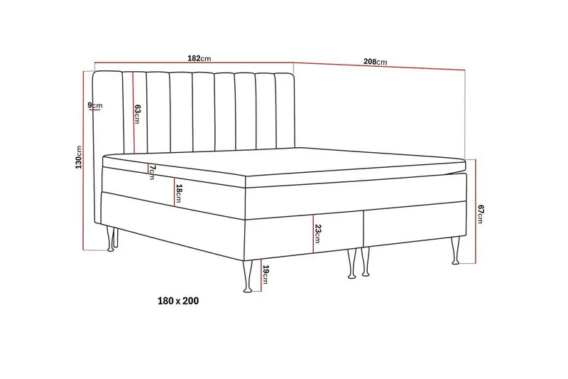 Hilton High Komplett Sängpaket 180x200 cm - Antracit - Möbler - Säng - Kontinentalsäng