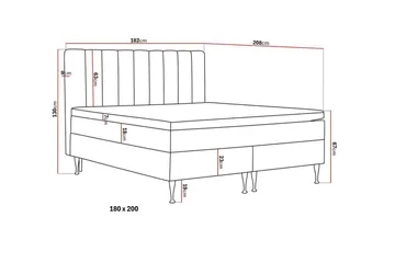 Hilton High Komplett Sängpaket 180x200 cm - Grå - Möbler - Säng - Kontinentalsäng