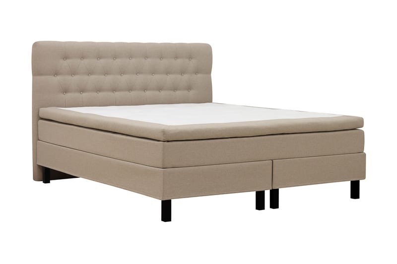 Hilton Komplett Sängpaket 160x200 cm Kontinentalsäng med diamant sänggavel - Beige - Möbler - Säng - Kontinentalsäng