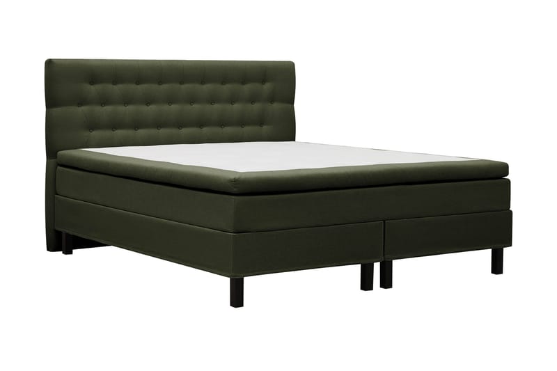 Hilton Komplett Sängpaket 160x200 cm Kontinentalsäng med diamant sänggavel - Grön - Möbler - Säng - Kontinentalsäng