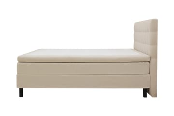 Hilton Komplett Sängpaket 160x200 cm Kontinentalsäng med rutad sänggavel - Beige / Teddy - Möbler - Säng - Kontinentalsäng
