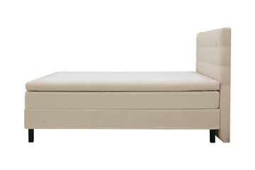 Hilton Komplett Sängpaket 160x200 cm Kontinentalsäng med rutad sänggavel - Beige / Teddy - Möbler - Säng - Kontinentalsäng