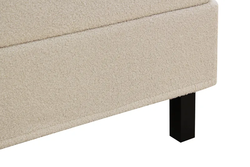 Hilton Komplett Sängpaket 160x200 cm Kontinentalsäng med rutad sänggavel - Beige / Teddy - Möbler - Säng - Kontinentalsäng