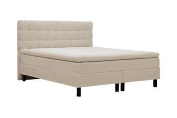 Hilton Komplett Sängpaket 160x200 cm Kontinentalsäng med rutad sänggavel - Beige - Möbler - Säng - Kontinentalsäng