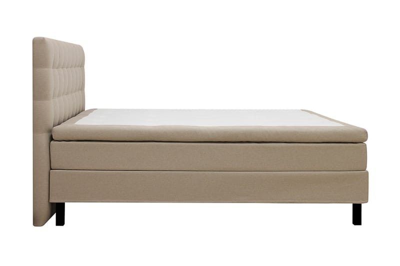 Hilton Komplett Sängpaket 160x200 cm Kontinentalsäng med rutad sänggavel - Beige - Möbler - Säng - Kontinentalsäng