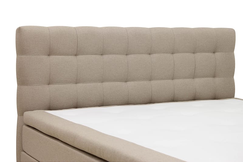 Hilton Komplett Sängpaket 160x200 cm Kontinentalsäng med rutad sänggavel - Beige - Möbler - Säng - Kontinentalsäng