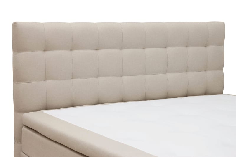 Hilton Komplett Sängpaket 160x200 cm Kontinentalsäng med rutad sänggavel - Beige - Möbler - Säng - Kontinentalsäng