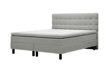 Hilton Komplett Sängpaket 160x200 cm Kontinentalsäng med rutad s änggavel - Grå / Teddy - Möbler - Säng - Kontinentalsäng