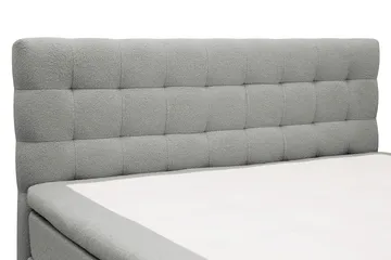Hilton Komplett Sängpaket 160x200 cm Kontinentalsäng med rutad sänggavel - Grå / Teddy - Möbler - Säng - Kontinentalsäng
